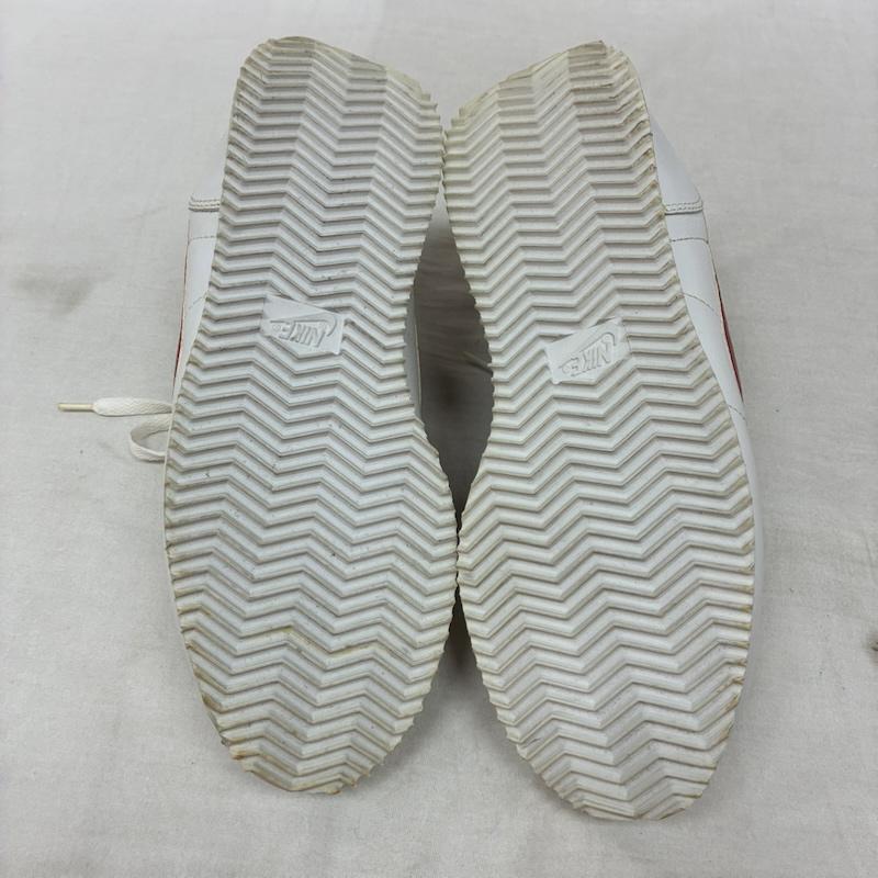 ナイキ NIKE スニーカー スニーカー 00s 2001年製 LEATHER CORTEZ レザー コルテッツ 2111-00 スニーカー 観賞用 26.5cm ロゴ、文字 白 / ホワイト / white X 赤 / レッド / red メンズ USED 古着 中古 50158599