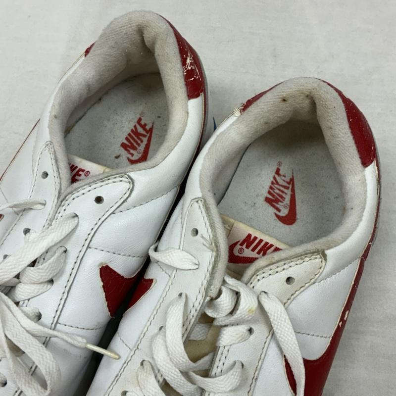 ナイキ NIKE スニーカー スニーカー 00s 2001年製 LEATHER CORTEZ レザー コルテッツ 2111-00 スニーカー 観賞用 26.5cm ロゴ、文字 白 / ホワイト / white X 赤 / レッド / red メンズ USED 古着 中古 50158599