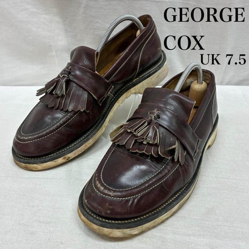 ジョージコックス GEORGE COX ローファー ローファー レザー フリンジ タッセル ローファー イングランド製 UK：7.5 メンズ USED 古着 中古 50158600