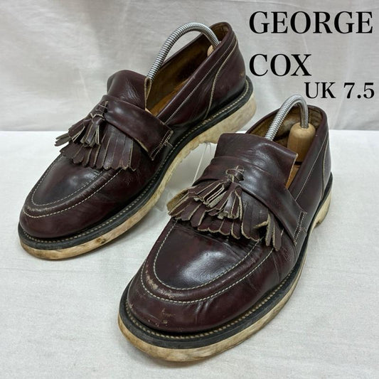 ジョージコックス GEORGE COX ローファー ローファー レザー フリンジ タッセル ローファー イングランド製 UK：7.5 メンズ USED 古着 中古 50158600