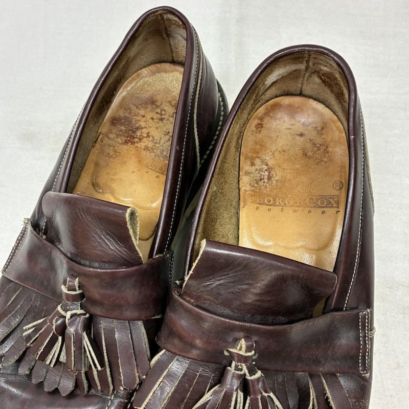 ジョージコックス GEORGE COX ローファー ローファー レザー フリンジ タッセル ローファー イングランド製 UK：7.5 メンズ USED 古着 中古 50158600