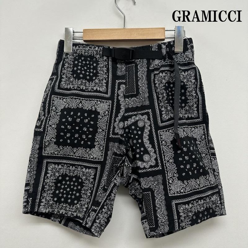 グラミチ GRAMICCI パンツ ショートパンツ WEATHER NN-SHORTS ペイズリー 総柄 ハーフ パンツ GMP-21S019 S 黒 / ブラック / black メンズ USED 古着 中古 50158605