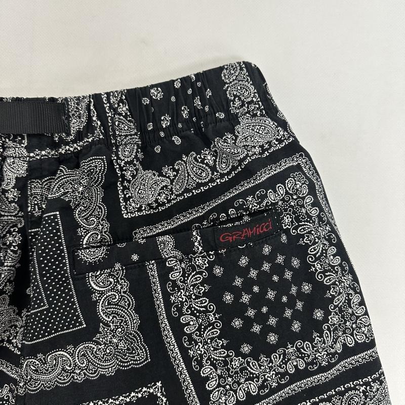 グラミチ GRAMICCI パンツ ショートパンツ WEATHER NN-SHORTS ペイズリー 総柄 ハーフ パンツ GMP-21S019 S 黒 / ブラック / black メンズ USED 古着 中古 50158605