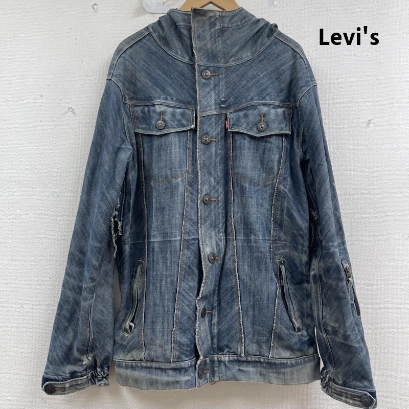 リーバイス Levi s ジャケット、上着 ジャンパー、ブルゾン 面ファスナー ジップアップ デニム フード ジャケット インディゴ / インディゴ / Indigo メンズ USED 古着 中古 50158615