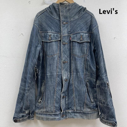 リーバイス Levi s ジャケット、上着 ジャンパー、ブルゾン 面ファスナー ジップアップ デニム フード ジャケット インディゴ / インディゴ / Indigo メンズ USED 古着 中古 50158615
