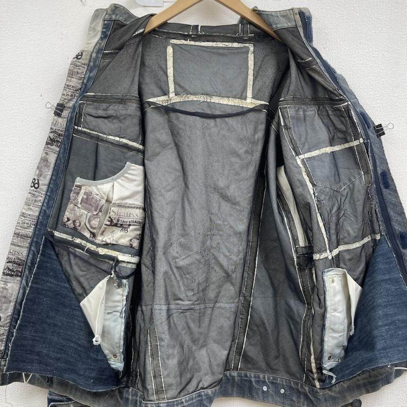 リーバイス Levi s ジャケット、上着 ジャンパー、ブルゾン 面ファスナー ジップアップ デニム フード ジャケット インディゴ / インディゴ / Indigo メンズ USED 古着 中古 50158615