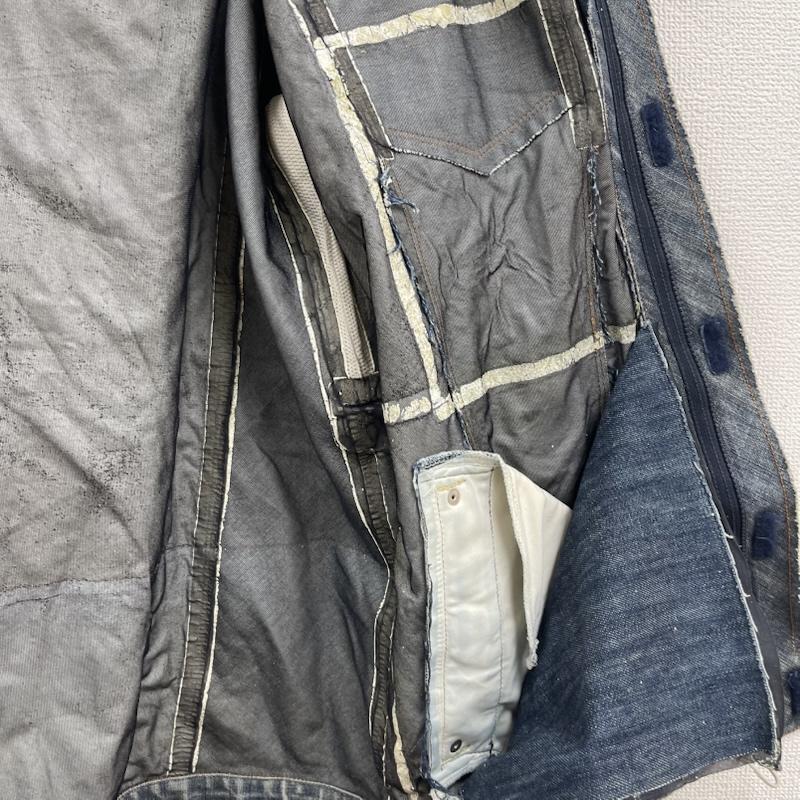 リーバイス Levi s ジャケット、上着 ジャンパー、ブルゾン 面ファスナー ジップアップ デニム フード ジャケット インディゴ / インディゴ / Indigo メンズ USED 古着 中古 50158615