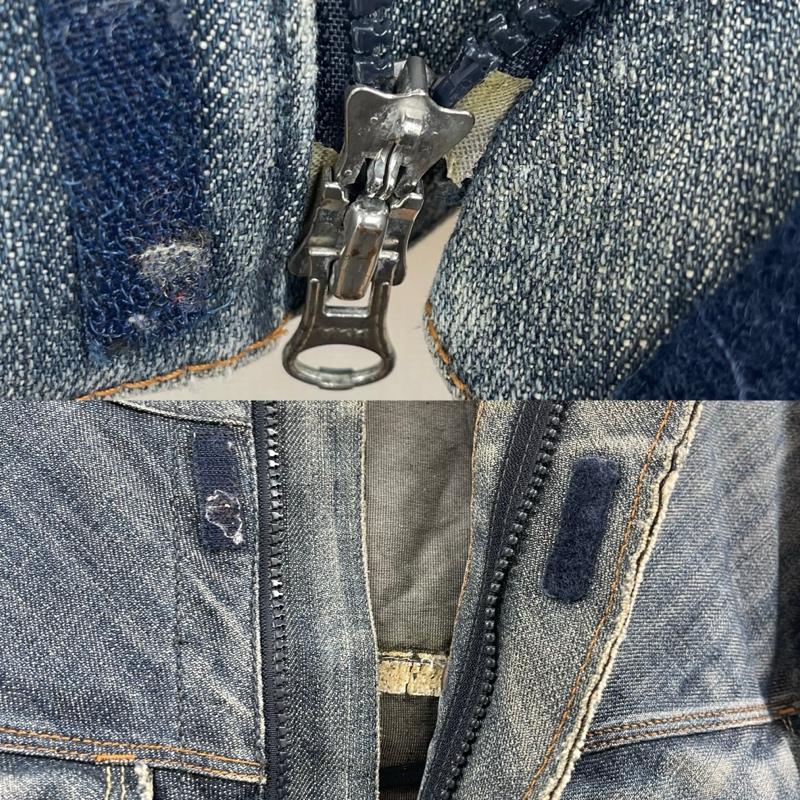 リーバイス Levi s ジャケット、上着 ジャンパー、ブルゾン 面ファスナー ジップアップ デニム フード ジャケット インディゴ / インディゴ / Indigo メンズ USED 古着 中古 50158615