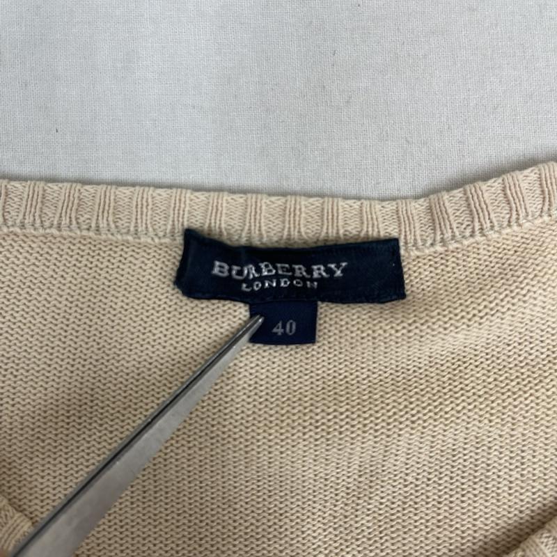 バーバリーロンドン Burberry London カーディガン 長袖 ロゴ刺繍 薄手 コットン カーディガン FBA72-051 40 ベージュ / ベージュ / beige レディース USED 古着 中古 50158616