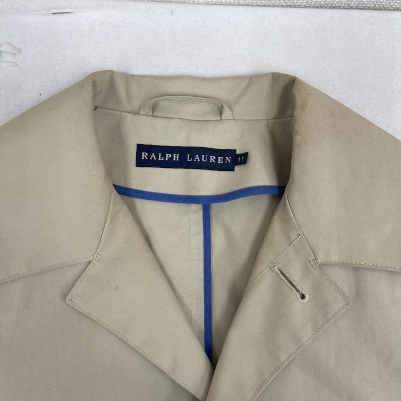 ラルフローレン RALPHLAUREN コート トレンチコート 日本製 コットン 比翼仕立て ステンカラー コート 11号 ベージュ / ベージュ / beige レディース USED 古着 中古 50158625