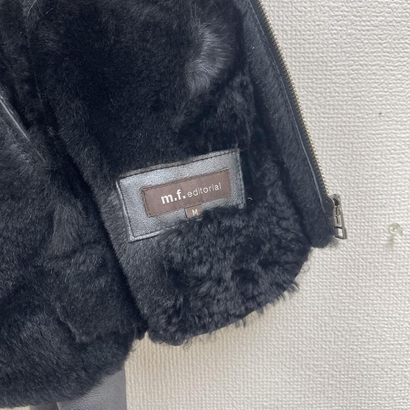エムエフエディトリアル m.f.editorial ジャケット、上着 レザージャケット 羊革 毛皮 裏地 ファー レザー ジャケット M 黒 / ブラック / black メンズ USED 古着 中古 50158627