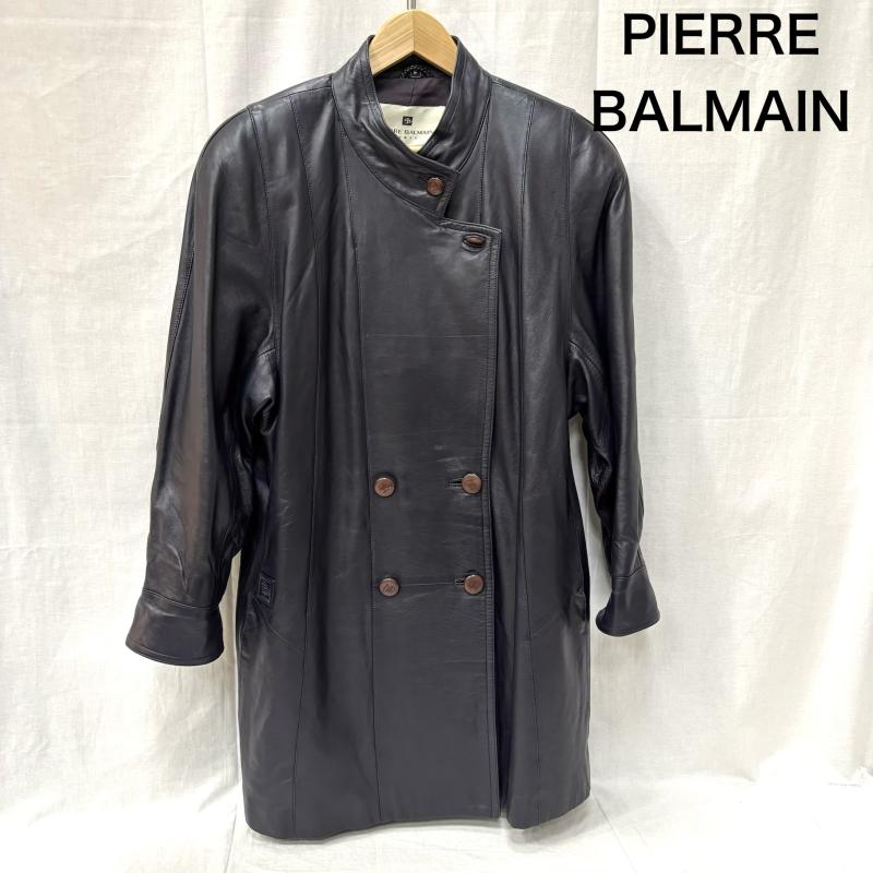 ピエールバルマン PIERRE BALMAIN ジャケット、上着 レザージャケット ラムレザーコート ダブルジャケット navy FREE FREE ワンポイント X ロゴ、文字 紺 / ネイビー / navy レディース USED 古着 中古 50158636