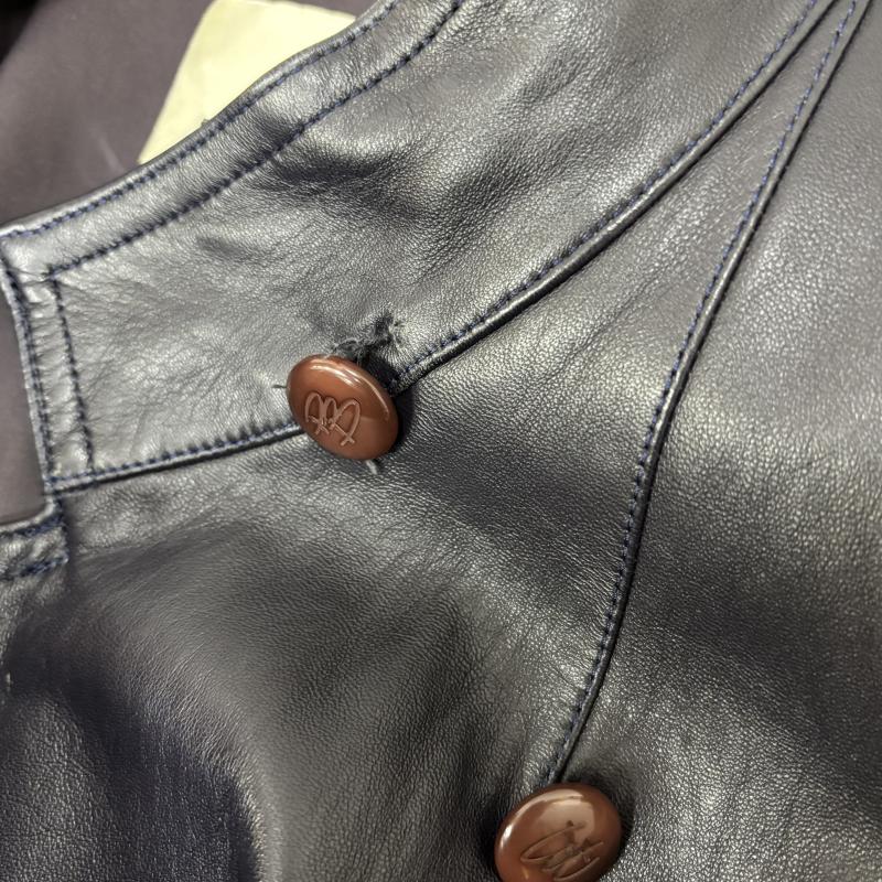 ピエールバルマン PIERRE BALMAIN ジャケット、上着 レザージャケット ラムレザーコート ダブルジャケット navy FREE FREE ワンポイント X ロゴ、文字 紺 / ネイビー / navy レディース USED 古着 中古 50158636