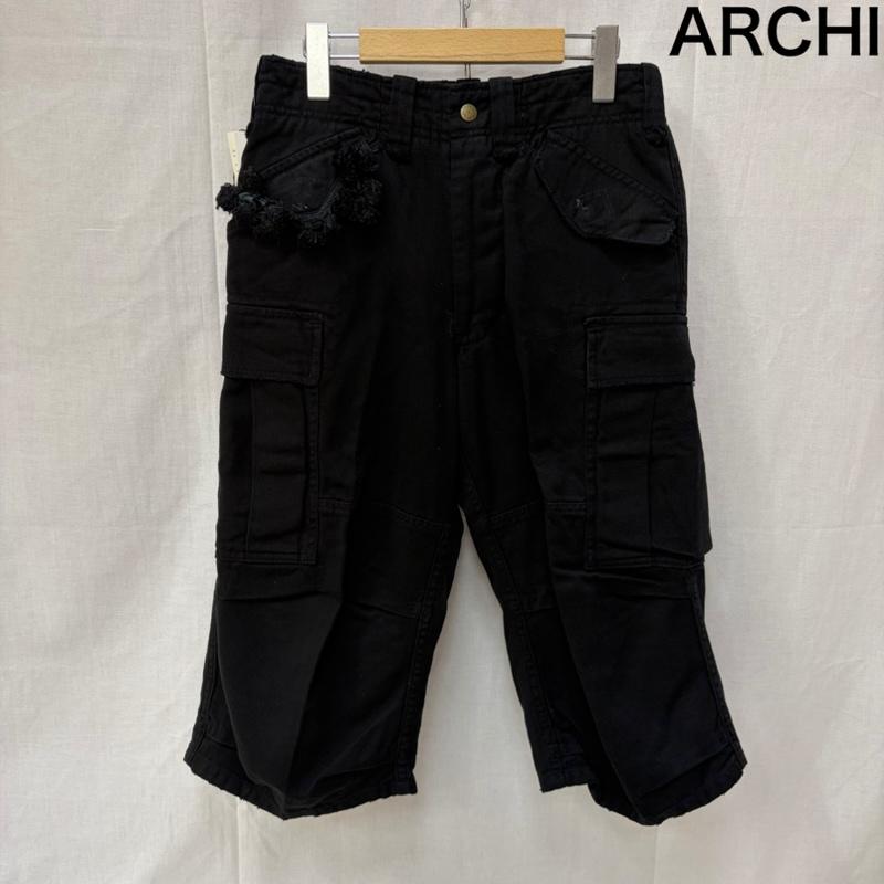 アーキ ARCHI パンツ ショートパンツ カーゴハーフパンツ フリンジデザイン black S S 無地 黒 / ブラック / black レディース USED 古着 中古 50158637
