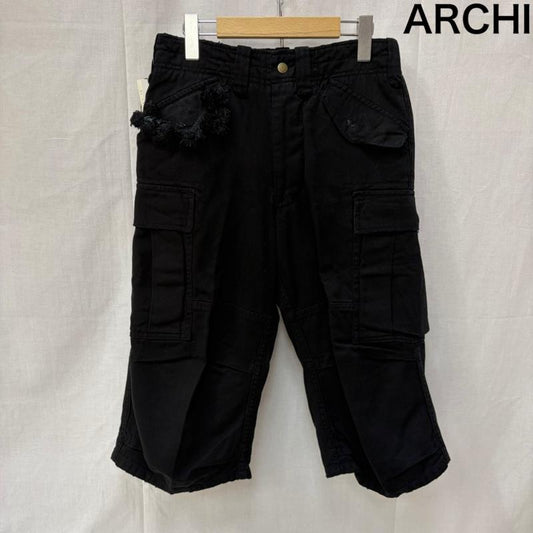アーキ ARCHI パンツ ショートパンツ カーゴハーフパンツ フリンジデザイン black S S 無地 黒 / ブラック / black レディース USED 古着 中古 50158637