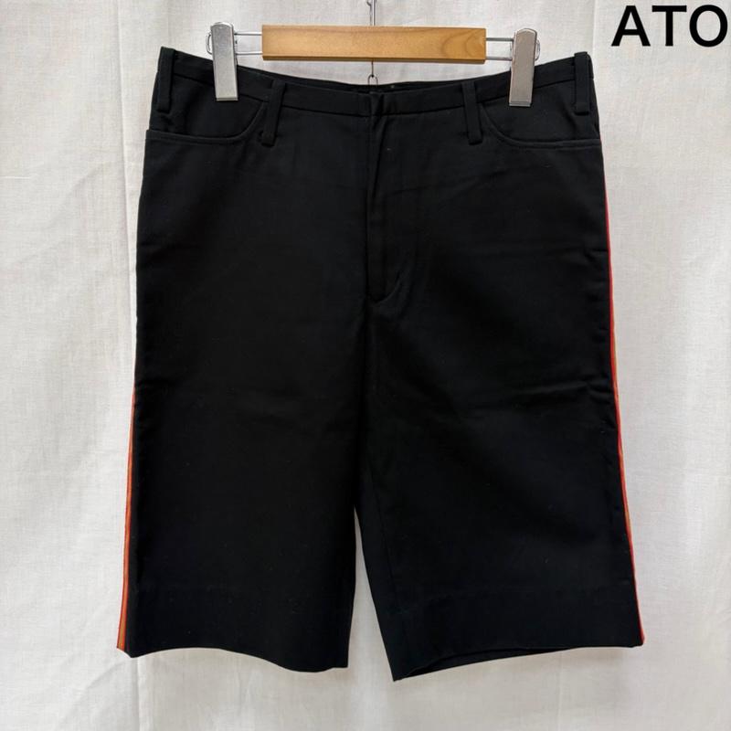 アトウ a ato o, パンツ ショートパンツ ラインハーフパンツ black S S 黒 / ブラック / black メンズ USED 古着 中古 50158638