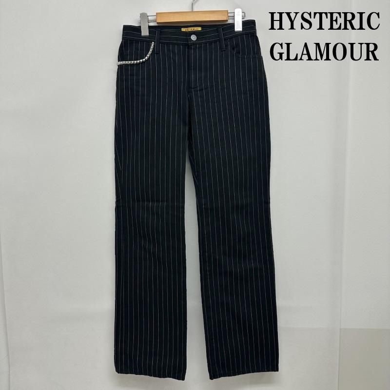 ヒステリックグラマー HYSTERIC GLAMOUR パンツ ワークパンツ、ペインターパンツ ストライプ ローライズ スタッズ パンツ 01231AP02 27インチ 黒 / ブラック / black メンズ USED 古着 中古 50158645