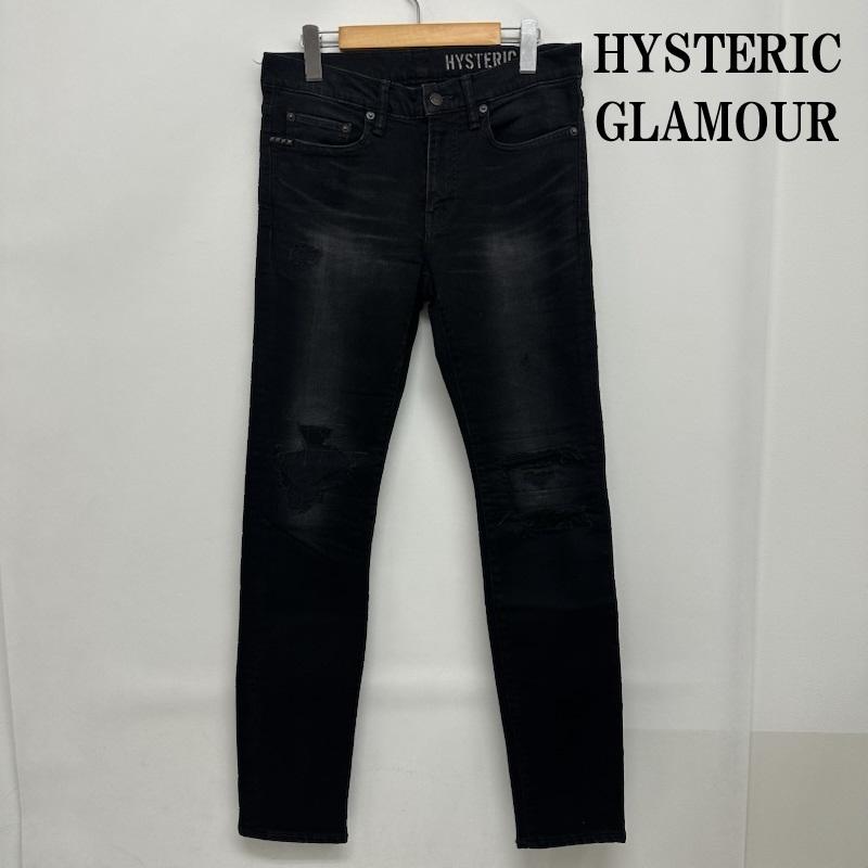ヒステリックグラマー HYSTERIC GLAMOUR パンツ デニム、ジーンズ KPR加工 ISKO リメイク スリム ダメージ デニム パンツ 02193AP12 30インチ 黒 / ブラック / black メンズ USED 古着 中古 50158650