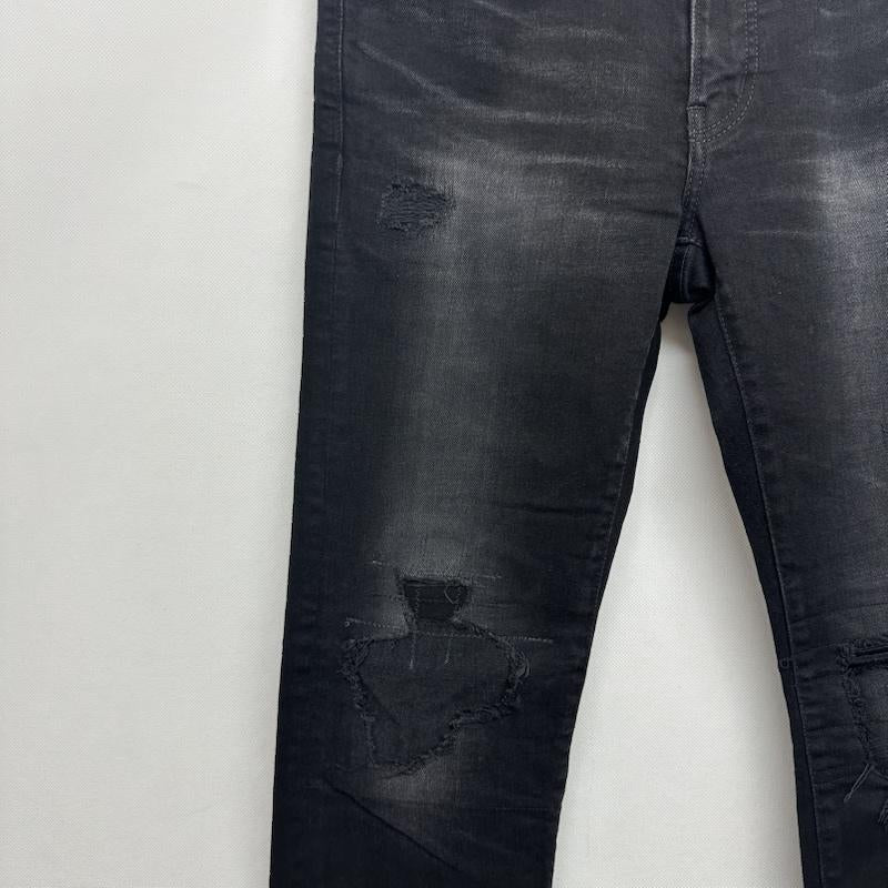 ヒステリックグラマー HYSTERIC GLAMOUR パンツ デニム、ジーンズ KPR加工 ISKO リメイク スリム ダメージ デニム パンツ 02193AP12 30インチ 黒 / ブラック / black メンズ USED 古着 中古 50158650