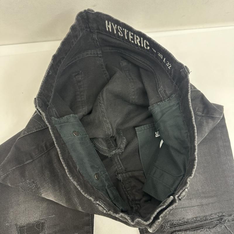 ヒステリックグラマー HYSTERIC GLAMOUR パンツ デニム、ジーンズ KPR加工 ISKO リメイク スリム ダメージ デニム パンツ 02193AP12 30インチ 黒 / ブラック / black メンズ USED 古着 中古 50158650