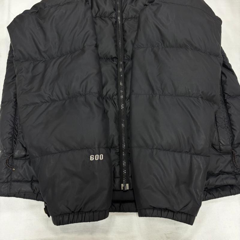 ザノースフェイス THE NORTH FACE ジャケット、上着 ダウンジャケット 600 フィル ナイロン ダウン ジャケット ロゴ 刺繍 フルジップ 95 - プリント X ロゴ、文字 X 刺繍 黒 / ブラック / black X 灰 / グレー / gray メンズ USED 古着 中古 50158688