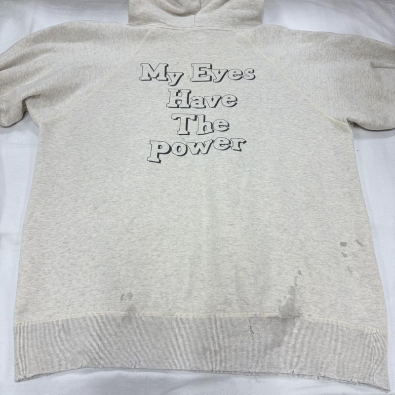 セントマイケル SAINT MICHAEL パーカー 長袖 GOD EYE グラフィック フーディー プリント パーカー プルオーバー ダメージ ヴィンテージ加工 - ロゴ、文字 X プリント 灰 / グレー / gray X 黒 / ブラック / black メンズ USED 古着 中古 50158701