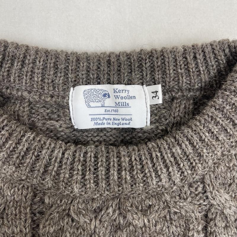 ケリーウーレンミルズ Kerrywoollenmills ニット、セーター 長袖 英国製 ウール ロング丈 セーター ニット ワンピース 34 茶 / ブラウン / brown レディース USED 古着 中古 50158712