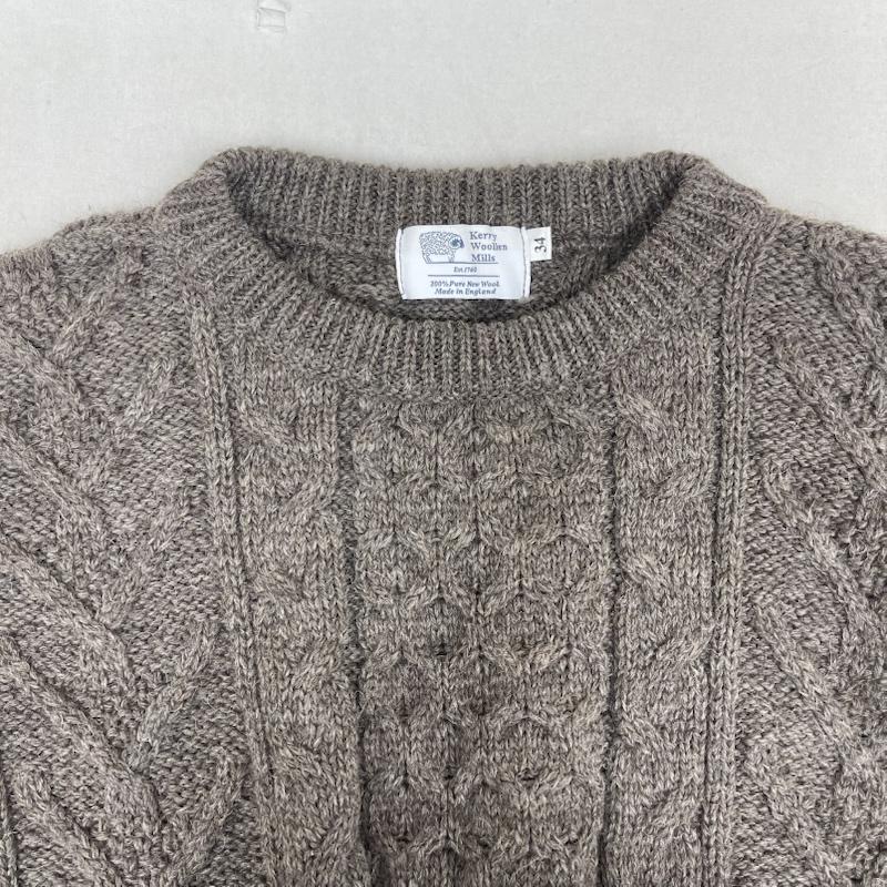 ケリーウーレンミルズ Kerrywoollenmills ニット、セーター 長袖 英国製 ウール ロング丈 セーター ニット ワンピース 34 茶 / ブラウン / brown レディース USED 古着 中古 50158712