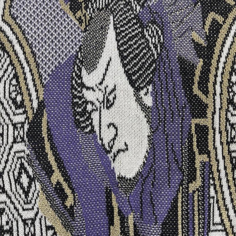古着 USED ニット、セーター 長袖 Desiderio by Alessandra Macchi 日本製 歌舞伎 浮世絵 ニット セーター L 紫 / パープル / purple メンズ USED 古着 中古 50158716