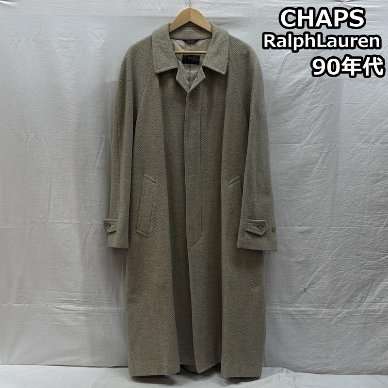 チャップスラルフローレン CHAPSRALPHLAUREN コート コート一般 90年代 ビンテージ ヘリンボーン柄 ウール ステンカラー コート ラグラン 90s VINTAGE - メンズ USED 古着 中古 50158719
