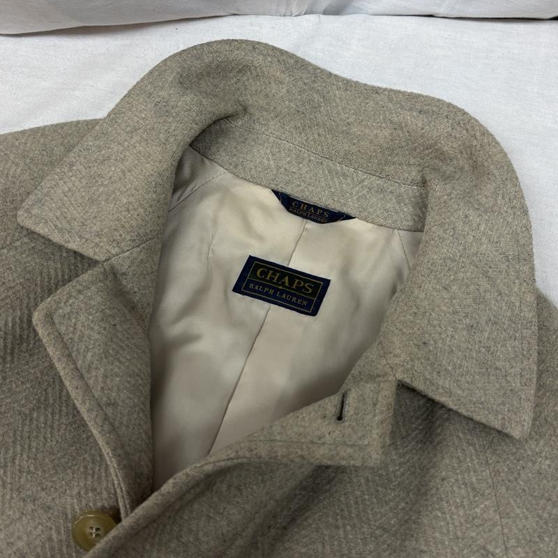 チャップスラルフローレン CHAPSRALPHLAUREN コート コート一般 90年代 ビンテージ ヘリンボーン柄 ウール ステンカラー コート ラグラン 90s VINTAGE - メンズ USED 古着 中古 50158719