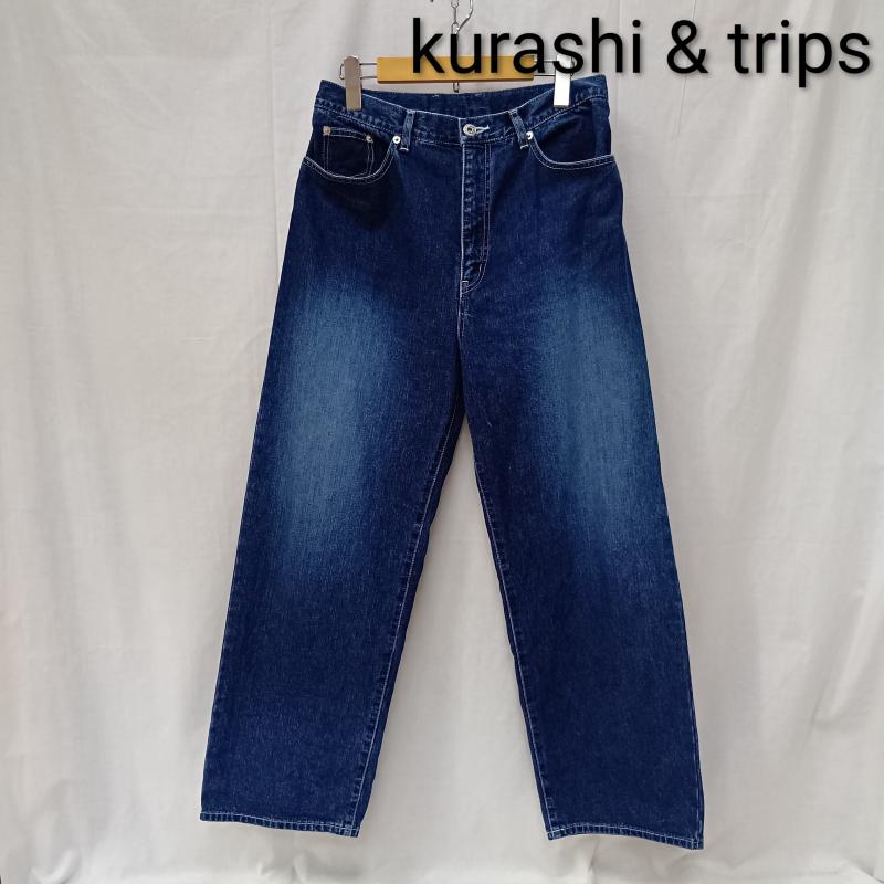 古着 USED パンツ デニム、ジーンズ kurashi & trips デニムワイドパンツ indigo M M 無地 インディゴ / インディゴ / Indigo レディース USED 古着 中古 50158727