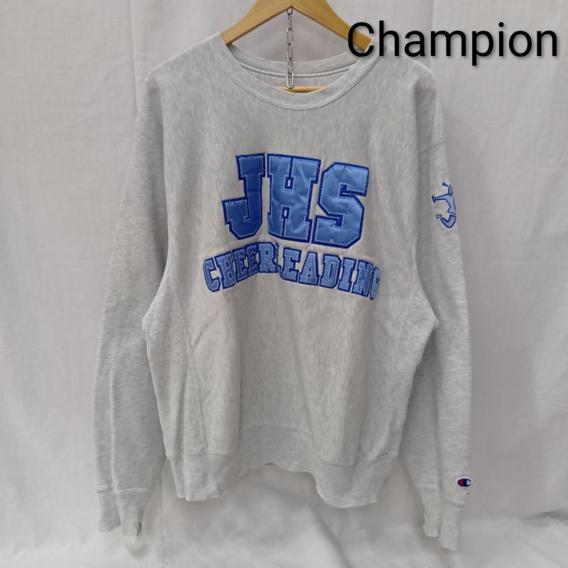 チャンピオン Champion トレーナー 長袖 90s 00s PREMIUM REVERSE WEAVE JHS CHEERLEADING チームスウェット 霜降りグレー - ロゴ、文字 灰 / グレー / gray メンズ USED 古着 中古 50158736