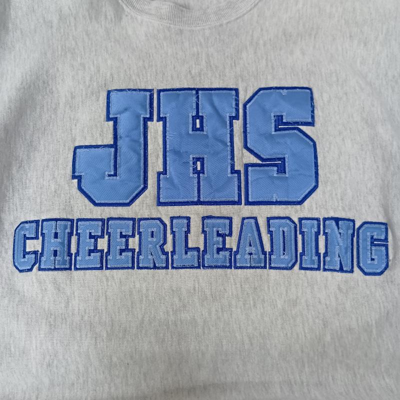 チャンピオン Champion トレーナー 長袖 90s 00s PREMIUM REVERSE WEAVE JHS CHEERLEADING チームスウェット 霜降りグレー - ロゴ、文字 灰 / グレー / gray メンズ USED 古着 中古 50158736