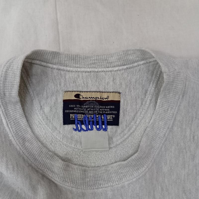 チャンピオン Champion トレーナー 長袖 90s 00s PREMIUM REVERSE WEAVE JHS CHEERLEADING チームスウェット 霜降りグレー - ロゴ、文字 灰 / グレー / gray メンズ USED 古着 中古 50158736