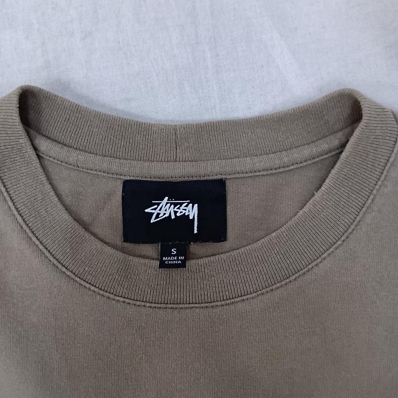ステューシー STUSSY Tシャツ 半袖 ビッグロゴプリントTシャツ beige S S ロゴ、文字 ベージュ / ベージュ / beige メンズ USED 古着 中古 50158737