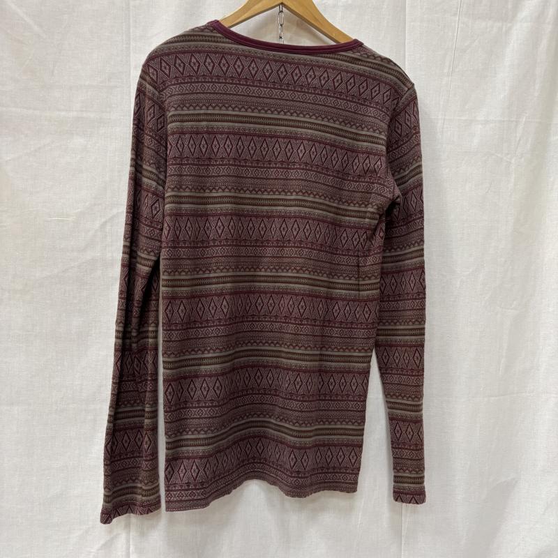 アタッチメント ATTACHMENT Tシャツ 長袖 AJ22-313 40/2天竺ジャガード クルーネック L/S burgundy - 総柄 えんじ / ワインレッド / dark red メンズ USED 古着 中古 50158739