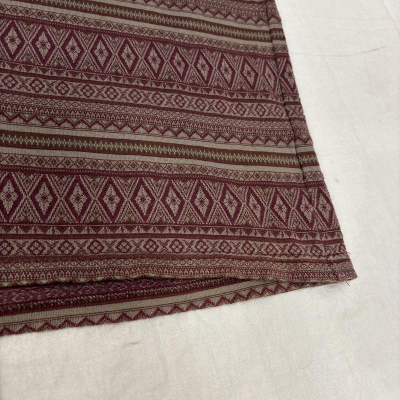 アタッチメント ATTACHMENT Tシャツ 長袖 AJ22-313 40/2天竺ジャガード クルーネック L/S burgundy - 総柄 えんじ / ワインレッド / dark red メンズ USED 古着 中古 50158739