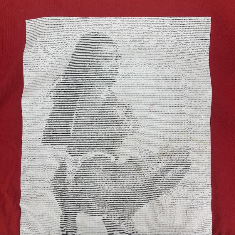 シュプリーム Supreme Tシャツ 半袖 17ss Digi Tee アスキーアートドット状 グラフィック プリント L 赤 / レッド / red メンズ USED 古着 中古 50158774