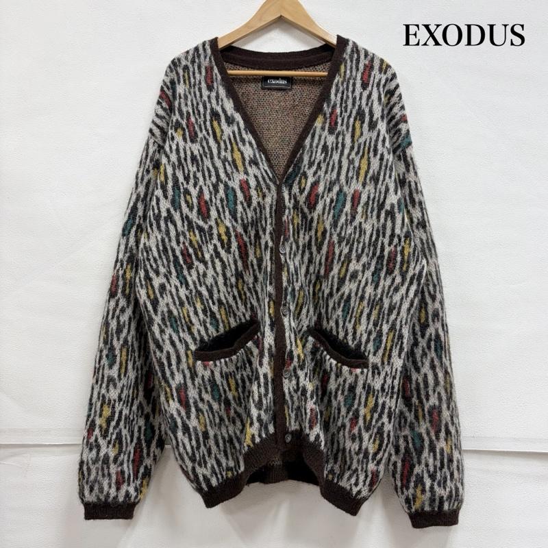 古着 USED カーディガン 長袖 EXODUS エクソダス WACKO MARIA レオパード ヒョウ柄 カーディガン モヘア XL ヒョウ柄・レオパード柄 茶 / ブラウン / brown X マルチカラー / マルチカラー / multicolor メンズ USED 古着 中古 50158805