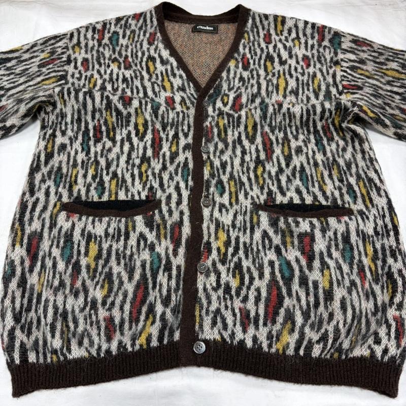 古着 USED カーディガン 長袖 EXODUS エクソダス WACKO MARIA レオパード ヒョウ柄 カーディガン モヘア XL ヒョウ柄・レオパード柄 茶 / ブラウン / brown X マルチカラー / マルチカラー / multicolor メンズ USED 古着 中古 50158805