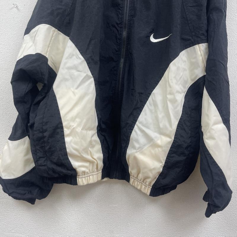 ナイキ NIKE ジャケット、上着 ジャンパー、ブルゾン 90s 白タグ ロゴ 刺繍 ジップアップ ナイロン ジャケット M 黒 / ブラック / black メンズ USED 古着 中古 50158812