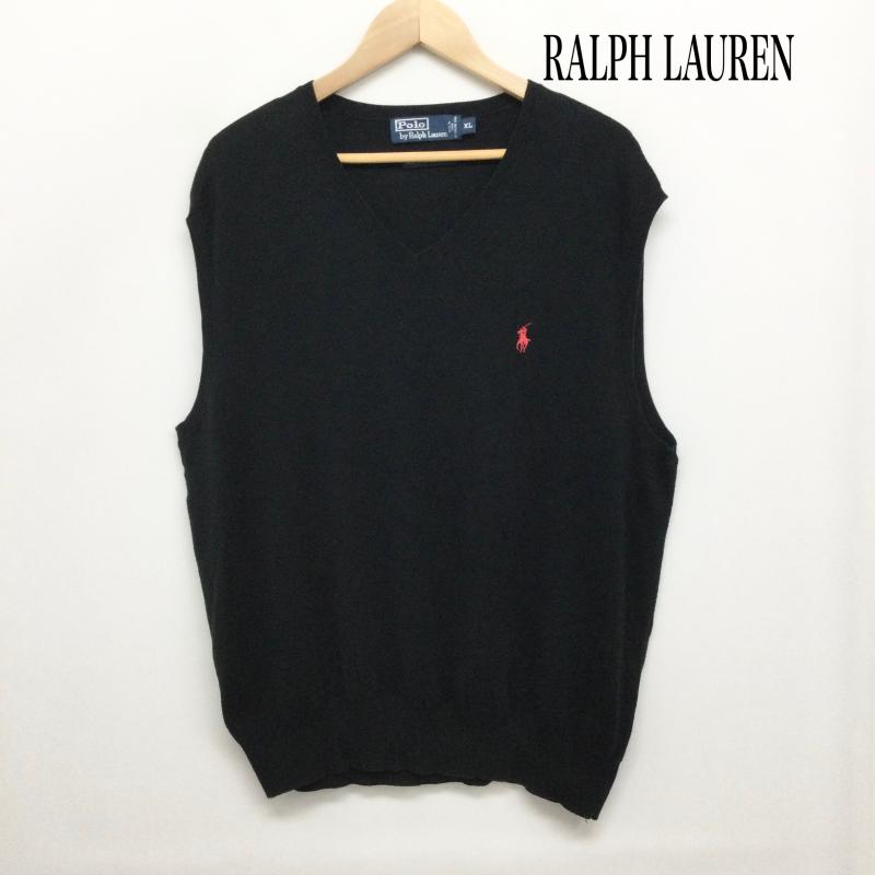 ラルフローレン RALPHLAUREN ベスト ベスト ralph lauren コットン ベスト XL 無地 黒 / ブラック / black メンズ USED 古着 中古 50158825