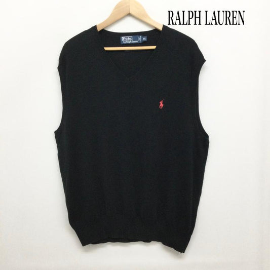 ラルフローレン RALPHLAUREN ベスト ベスト ralph lauren コットン ベスト XL 無地 黒 / ブラック / black メンズ USED 古着 中古 50158825