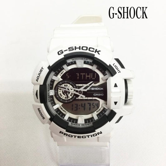 ジーショック G-SHOCK 腕時計 アナログ（クォーツ式） G-SHOCK Gショック ジーショック GA-400 シリーズ カシオ CASIO アナデジ 腕時計 - 白 / ホワイト / white メンズ USED 古着 中古 50158829