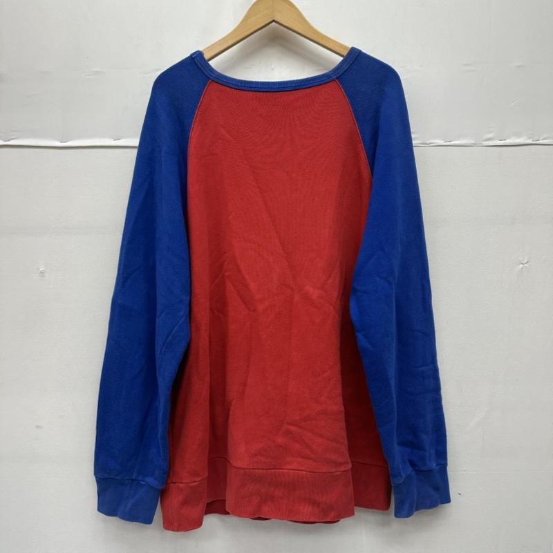 グッチ GUCCI トレーナー 長袖 GG ロゴ プリント ラグラン スウェット L 青 / ブルー / blue X 赤 / レッド / red メンズ USED 古着 中古 50158834