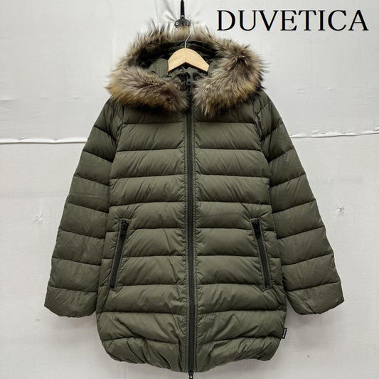 デュベティカ DUVETICA ジャケット、上着 ダウンジャケット CELEBROS フード ファー ダウン コート 192-D8120004N00-11620-MN 40 カーキオリーブ / カーキオリーブ / レディース USED 古着 中古 50158865