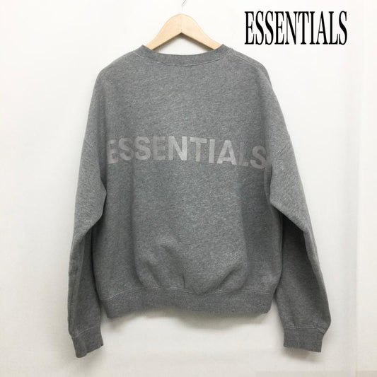 エッセンシャルズ ESSENTIALS トレーナー 長袖 essentials スウェット クルーネック バックロゴ　5568-343-0063 S ロゴ、文字 灰 / グレー / gray メンズ USED 古着 中古 50158873