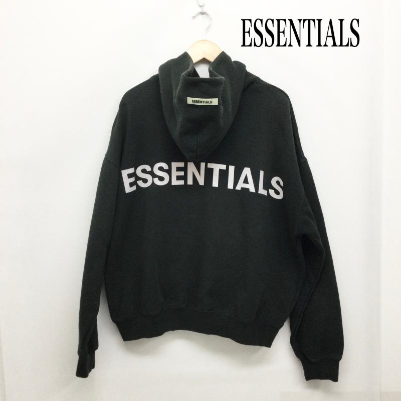 エッセンシャルズ ESSENTIALS パーカー 長袖 essentials パーカー　プルオーバーパーカー　バックロゴ S ロゴ、文字 黒 / ブラック / black メンズ USED 古着 中古 50158874