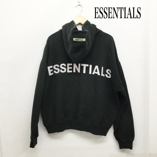 エッセンシャルズ ESSENTIALS パーカー 長袖 essentials パーカー　プルオーバーパーカー　バックロゴ S ロゴ、文字 黒 / ブラック / black メンズ USED 古着 中古 50158874